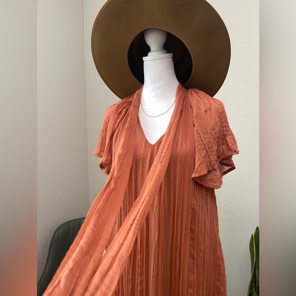 NWT - Listicle Petite Friendly Camel Boho Cottagecore Fall MIDI Dress - Picture 9 of 14